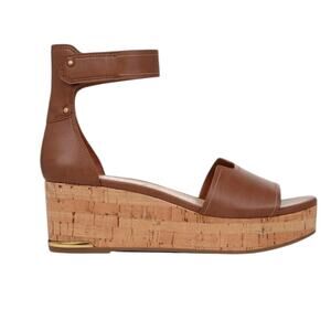 NWOT Franco Sarto Perfetto Cork Wedge Brown Sandals – Sz 10M